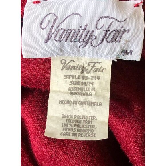 Vintage Vanity Fair Robe Tam M Burgundy Soft Zip Collar Homemade Upholstery Deta - Picture 5 of 5